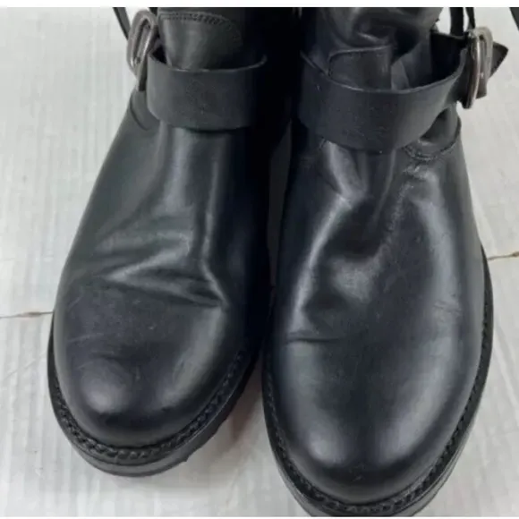 Frye Veronica Buckle Strap Leather Ankle Boots