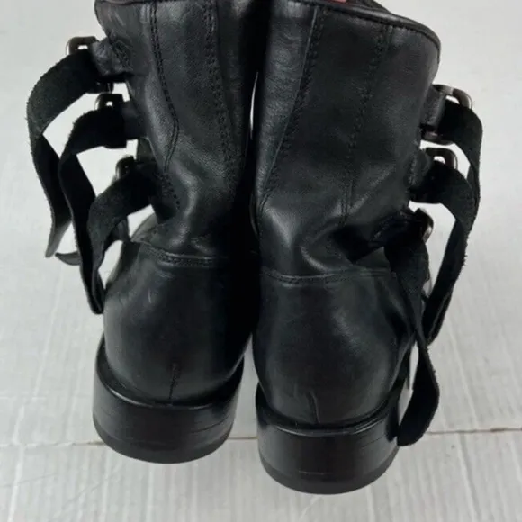 Frye Veronica Buckle Strap Leather Ankle Boots