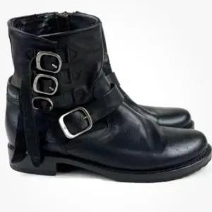 Frye Veronica Buckle Strap Leather Ankle Boots