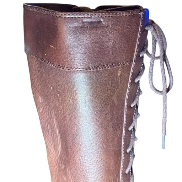 Frye Villagerlace 7.5 RARE Leather boots Classic Bohemian Chic Lace up w/Zip