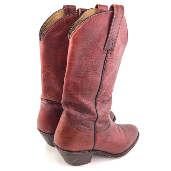 Frye Vintage Brown Leather Western Boots 9.5 D