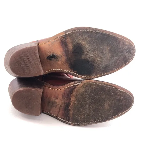 Frye Vintage Brown Leather Western Boots 9.5 D