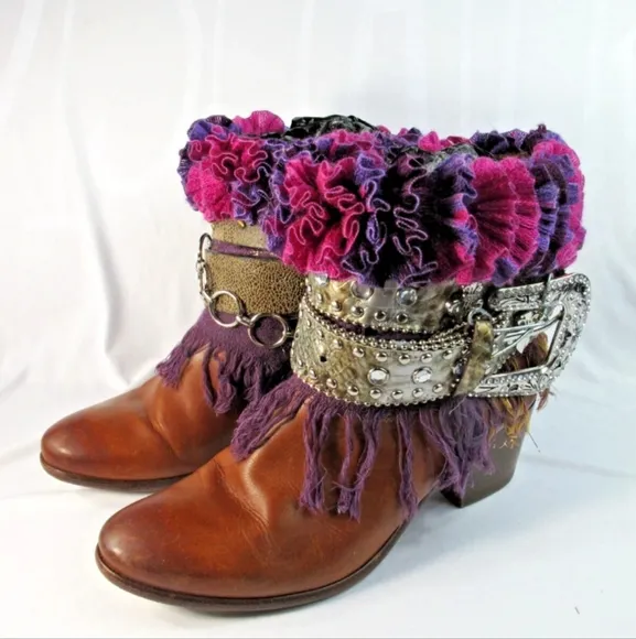 Frye Vintage Y2K Western Boho Upcycled Boots Women's Size 10 M