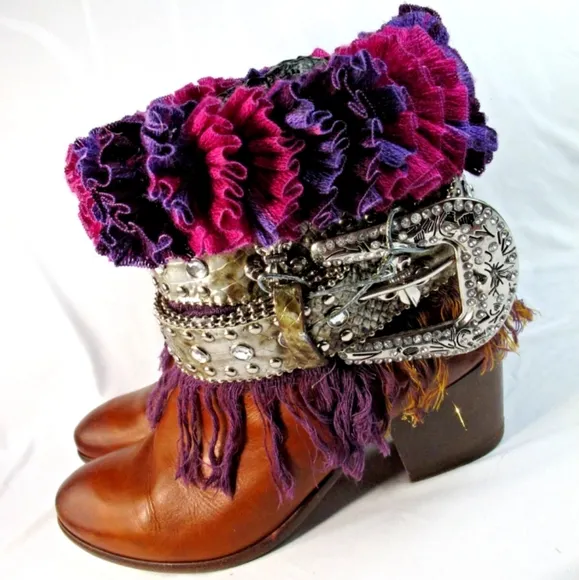 Frye Vintage Y2K Western Boho Upcycled Boots Women's Size 10 M