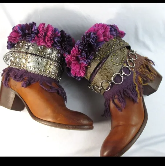 Frye Vintage Y2K Western Boho Upcycled Boots Women's Size 10 M