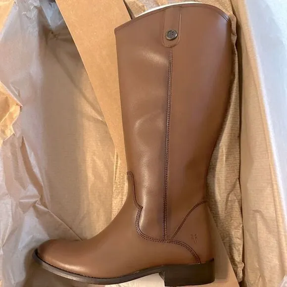 Frye Marissa Medallion Knee High Boot Cognac 6M