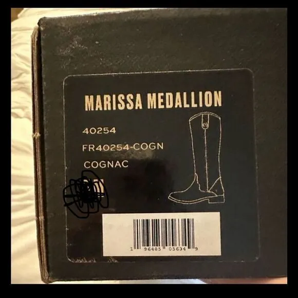 Frye Marissa Medallion Knee High Boot Cognac 6M
