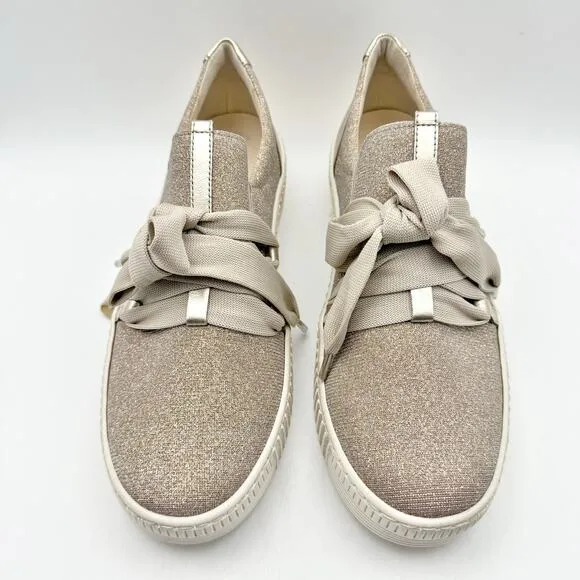 Gabor Womens 43.333 Sneakers US 10 Fr 41 Pink Gold Glitter Leather NIB