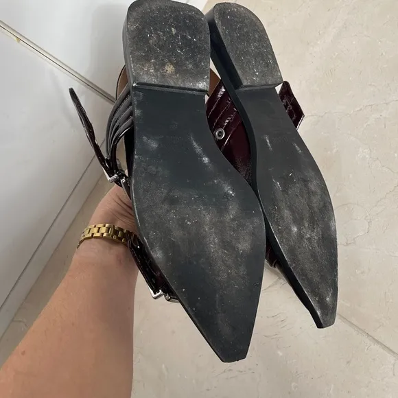 Ganni Black Buckle Strap Shoes