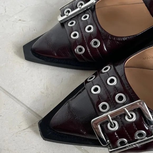 Ganni Black Buckle Strap Shoes