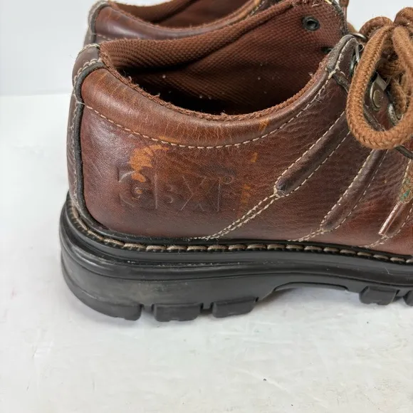 GBX Men’s Brown Leather Shoes Chunky Platform Lace-up Vintage 9.5