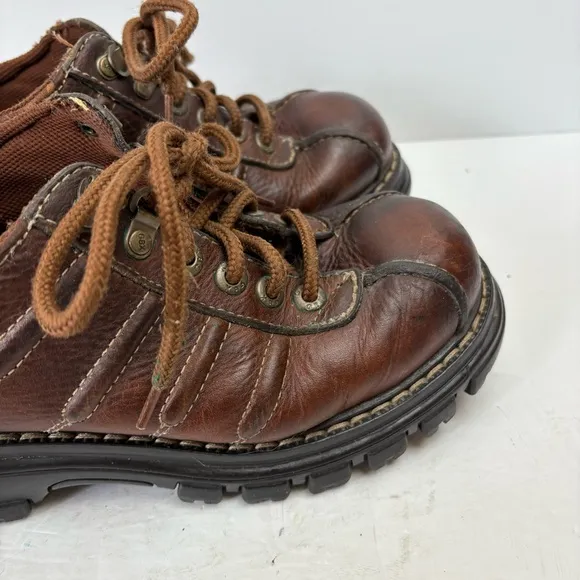 GBX Men’s Brown Leather Shoes Chunky Platform Lace-up Vintage 9.5