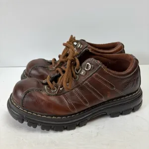 GBX Men’s Brown Leather Shoes Chunky Platform Lace-up Vintage 9.5