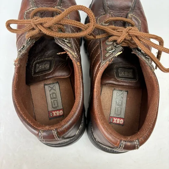GBX Men’s Brown Leather Shoes Chunky Platform Lace-up Vintage 9.5