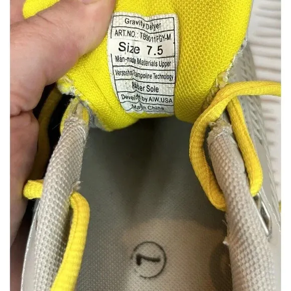 GDefy Gravity Defyer Comfort Light Gray Yellow  TB9011FGY-M Men’s  7.5 Women’s 9