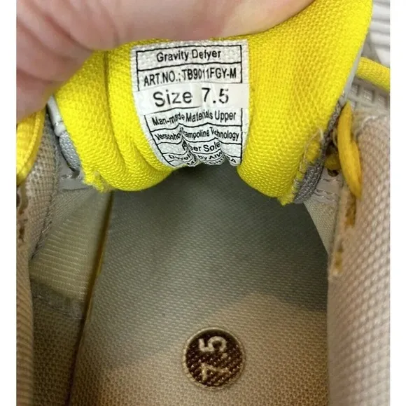 GDefy Gravity Defyer Comfort Light Gray Yellow  TB9011FGY-M Men’s  7.5 Women’s 9