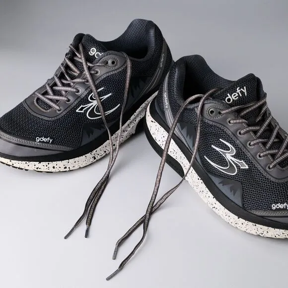 GDefy Gravity Defyer Mighty Walk Mens 12 Sneakers Black Gray Athletic Orthapedic