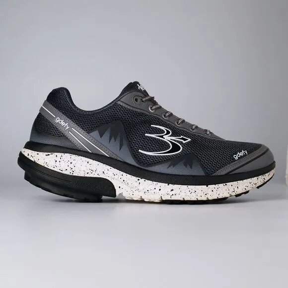 GDefy Gravity Defyer Mighty Walk Mens 12 Sneakers Black Gray Athletic Orthapedic