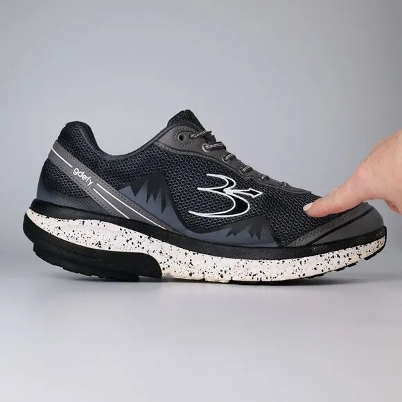 GDefy Gravity Defyer Mighty Walk Mens 12 Sneakers Black Gray Athletic Orthapedic