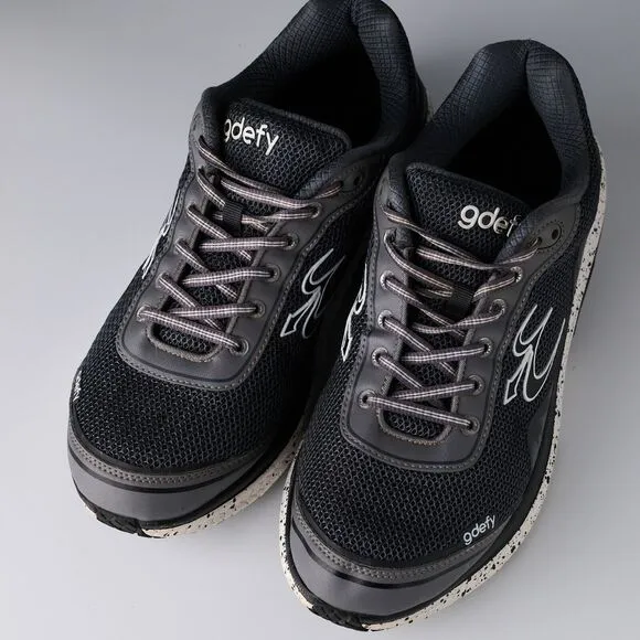 GDefy Gravity Defyer Mighty Walk Mens 12 Sneakers Black Gray Athletic Orthapedic