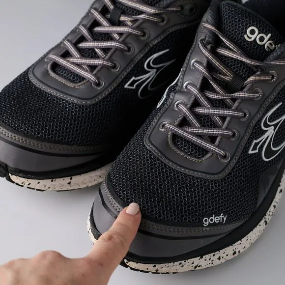 GDefy Gravity Defyer Mighty Walk Mens 12 Sneakers Black Gray Athletic Orthapedic