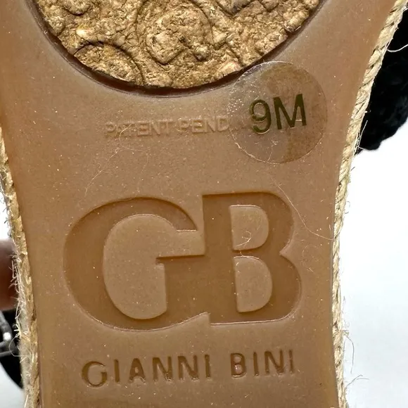Gianni Bini Women’s Black Macrame Crochet Platform Wedge Sandals