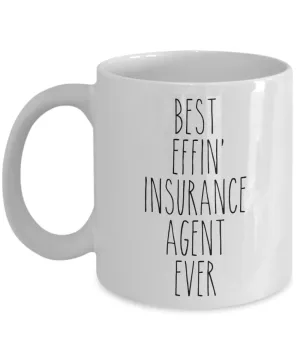 Gift For Insurance Agent Best Effin' Insurance Agent Ever Mug Coffee Cup Funny Coworker Gifts
