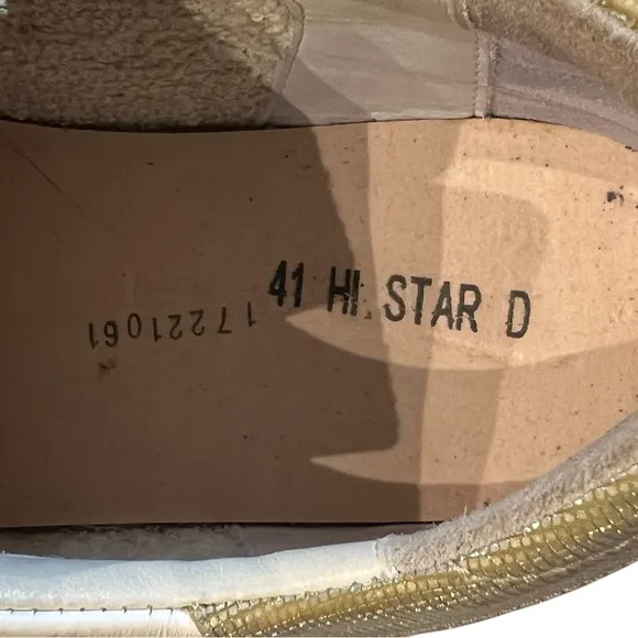 Golden Goose White gold hi star Women's Sneakers worn once s 41 limited edition