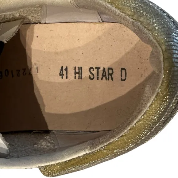 Golden Goose White gold hi star Women's Sneakers worn once s 41 limited edition