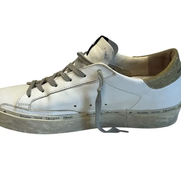 Golden Goose White gold hi star Women's Sneakers worn once s 41 limited edition