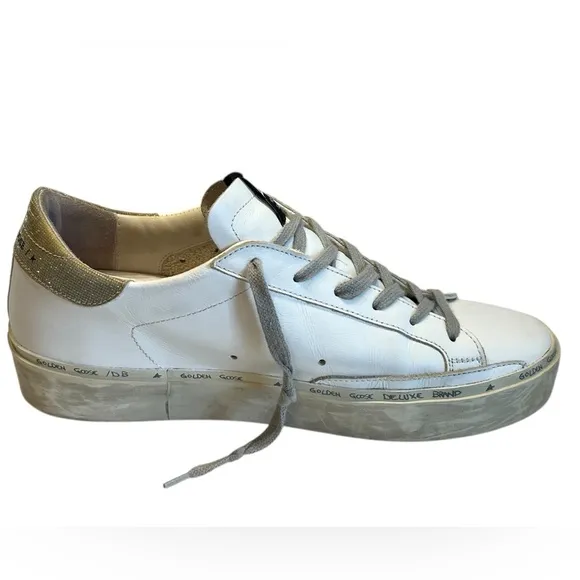 Golden Goose White gold hi star Women's Sneakers worn once s 41 limited edition