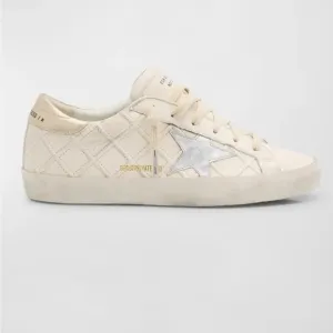 Golden Goose Women's Cream and Silver Sneakers