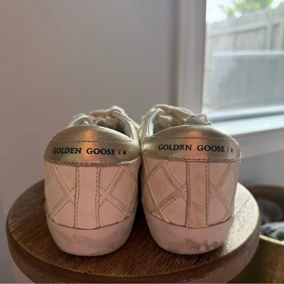 Golden Goose Women's Cream and Silver Sneakers