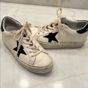 Golden Goose Women's White and Black Sneakers