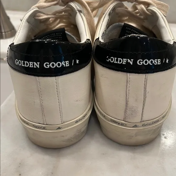 Golden Goose Women's White and Black Sneakers