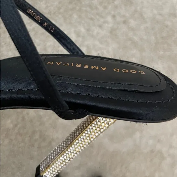 Good American Black and Gold Women's Heels size 12 chic girly party