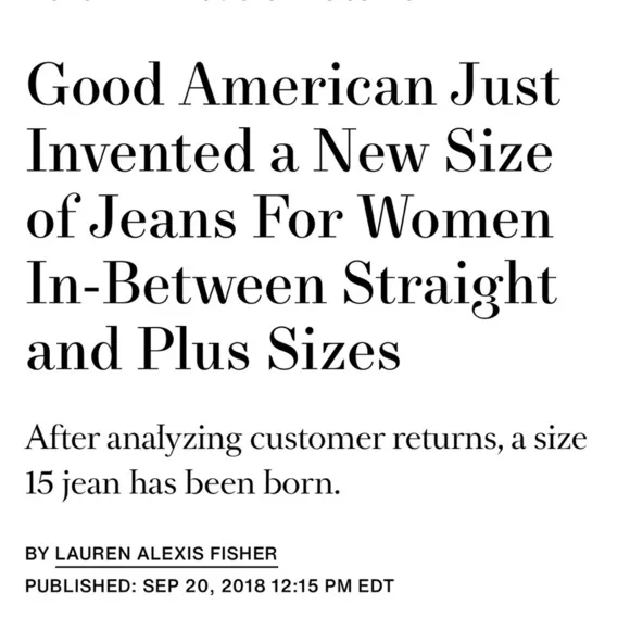 Good American Good Icon High Rise Jeans Style GNIC255T Size 15