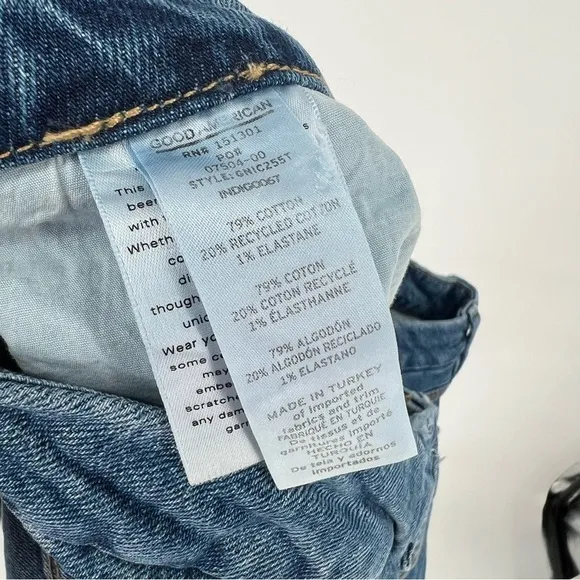Good American Good Icon High Rise Jeans Style GNIC255T Size 15