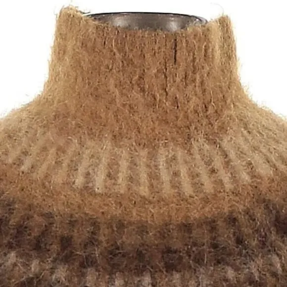 💋GORGEOUS!💋 Banana Republic Alpaca Fair Isle Mockneck Sweater in Burnt Umber