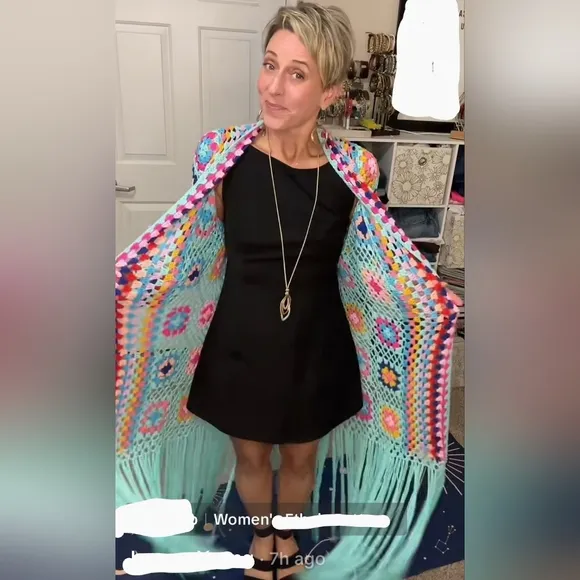 💥Gorgeous Colorful Boho Long Hand Crocheted Fringe Cardigan