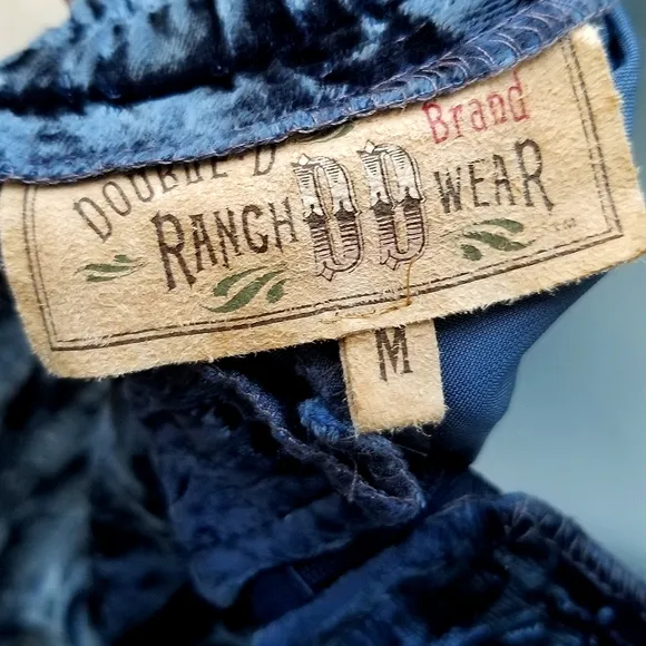 Gorgeous Vintage Double D Ranch Western cowgirl goth Crushed Velvet skirt
