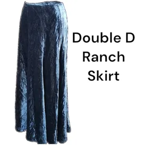 Gorgeous Vintage Double D Ranch Western cowgirl goth Crushed Velvet skirt