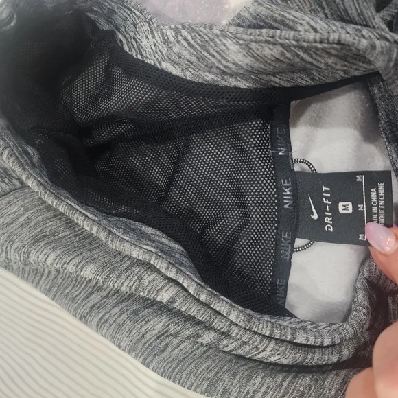 Gray and Black Hoodie with Pink Logo