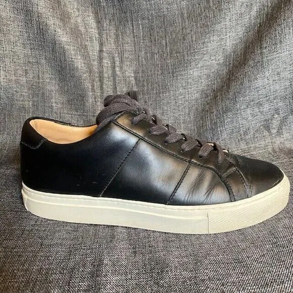 Greats Womens Size 8 Brooklyn Royale Shoes Sneakers Black Leather Lace Up