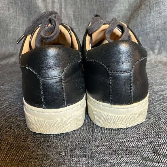 Greats Womens Size 8 Brooklyn Royale Shoes Sneakers Black Leather Lace Up