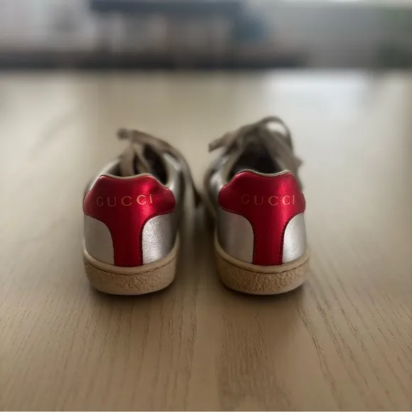 Gucci Kids Silver Sneakers
