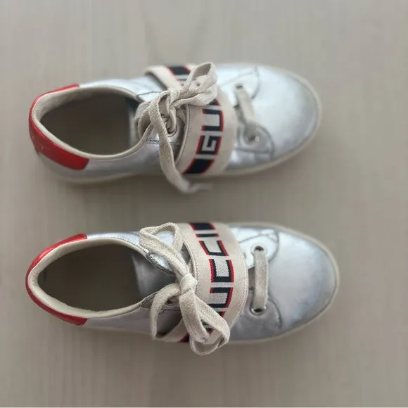 Gucci Kids Silver Sneakers