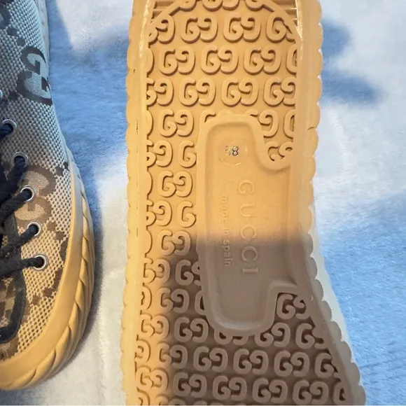 Gucci Men Tan High-Top Sneakers