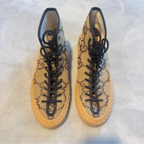 Gucci Men Tan High-Top Sneakers
