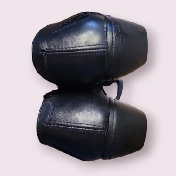 GUESS Vintage Western Booties Low Cut Boots Black Leather Made in Spain 7.5